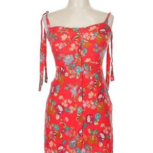 The Andamane Red Floral Dress
